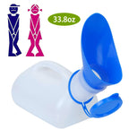 Unisex Potty Urinal Bottle 1000ML/33.8OZ Adult Emergency Urinal Device Portable Male Female Toilet w/ Lid Funnel For Car Camping Travel Hospital Outdo