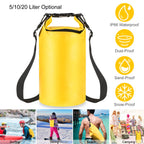 Waterproof Dry Bag Roll Top Dry Storage Backpack Keep Gear Dry w/ Detachable Shoulder Strap for Kayaking Rafting Boating Beach Swimming