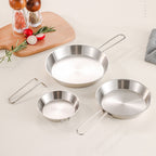 stainless steel folding handle frying pan outdoor flat bottomed frying pan mini frying pan portable frying pan camping equipment