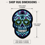 Blue Sugar Skull | Golf Shop Mat Rug | Golf Accessory