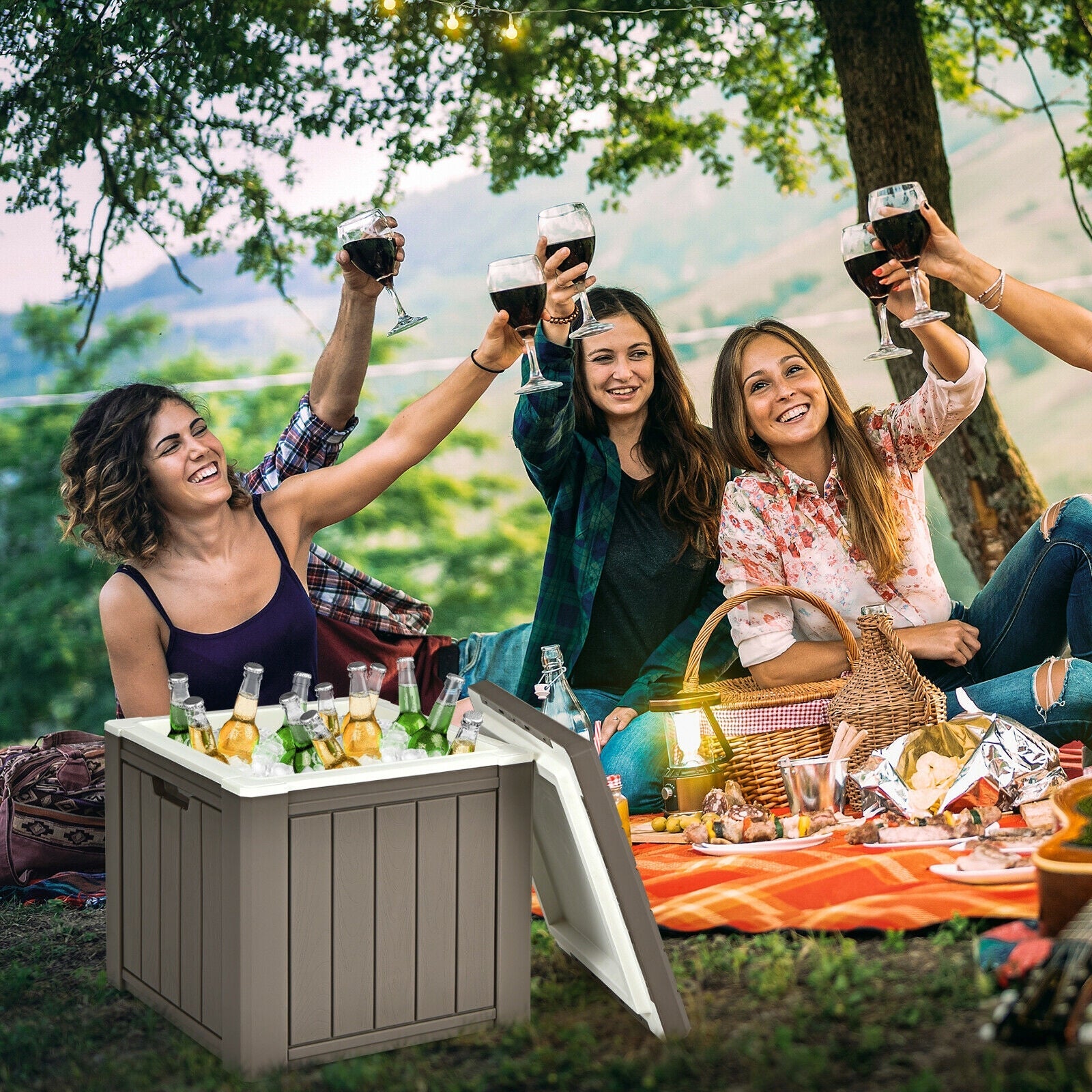 10 4-in-1 Gallon Storage Cooler for Picnic and Outdoor Activities
