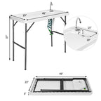 Folding Cleaning Sink Faucet Cutting Camping Table with Sprayer