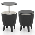 10 Gallon Cooler Bar Table Outdoor Coffee Table Ice Bucket with Telescopic Tabletop for Beer and Wine