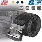 Men Military Belt Adjustable Tactical Belt Combat Waistband w/Metal Buckle Nylon Training Belt