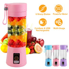 Portable Juicer Blender USB Rechargeable Juicer Cup Fruit Baby Food Mixing Machine w/ 6 Blades Powerful Motor
