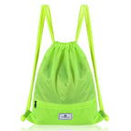 Drawstring Backpack String Bag Foldable Sports Sack with Zipper Pocket