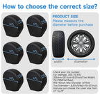 Set of 4 Black Waterproof RV Tire Covers – Heavy-Duty Wheel Protectors for Trailers, Campers, Trucks, SUVs & Motorhomes