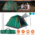 4-5 Person Camping Tent Outdoor Foldable Waterproof Tent with 2 Mosquito Nets Windows Carrying Bag for Hiking Climbing Adventure Fishing