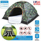 1/2 Person Instant Pop Up Dome Tent Waterproof Camping Tent w/Mosquito Net Doors Bags