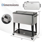 Portable Patio Cooler with Bottom Storage Shelf and Bottle Opener