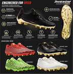 Gold Rush White & Gold Cleats — Quantum Carbon by Phenom Elite