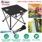 2Pcs Foldable Camping Table Portable Picnic Table Lightweight Travel Desk with 2 Cup Holders/Table Carrying Bag