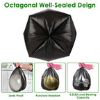 4 Rolls Black Garbage Bags 5.3 Gallons Unscented Disposable Trash Bags Portable Leak Resistant Trash Can Liners for Bathroom Office Kitchen Bedroom Ca