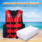 S-M-L-XL-2XL-3XL adult life jacket: buoyant, for sea fishing/outdoor sports, coated Oxford cloth.