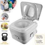 10L/2.64Gal Portable Toilet Camping Porta Potty Leak-proof Flush Travel Commode For Camping Traveling Boating Outdoor Activities