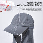 1pc Summer Baseball Cap with Detachable 360° Neck Sun Flap. For men, hiking, fishing, outdoor.