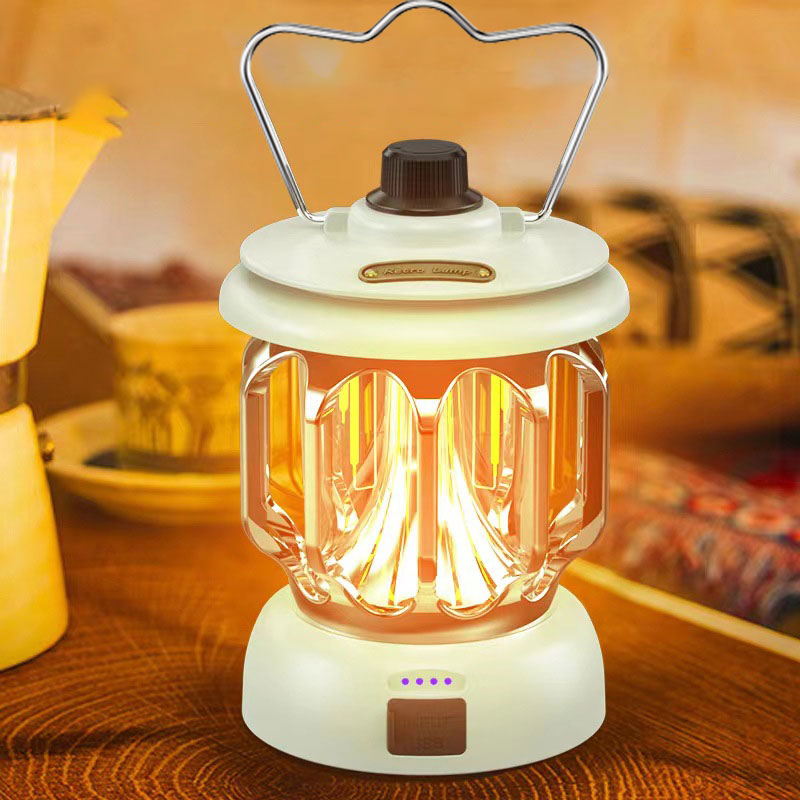 Led retro outdoor camping lamp white long battery life rechargeable tent camping lamp