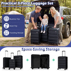 3-Piece Hardside Luggage Set 20/24/28 Inch Lightweight Hardside Suitcases