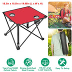 2Pcs Foldable Camping Table Portable Picnic Table Lightweight Travel Desk with 2 Cup Holders/Table Carrying Bag