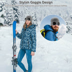 Unisex Knit Beanie Hat with Goggle Chunky Winter Warm Hat Skull Cap 4 Colors