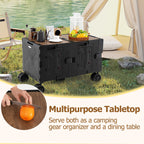 Large Foldable Utility Cart with 2-Tier Storage Crates and Telescoping Handle