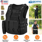 Adults Tactical Vest Military Airsoft Paintball Vest Camouflage Combat Vest for Hunting Army Fans CS War Game