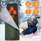 Heated Sleeping Bag Liner Powered By USB Plug Power Bank 3 Temperature Levels with Carrying Bag Machine Washable Electric Tent Heating Pad For Camping