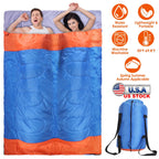 3 People Sleeping Bag for Adult Kids Lightweight Water Resistant Camping Cotton Liner Cold Warm Weather Indoor Outdoor Use 3 Season with Sack for Spri