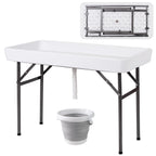 4 Feet Plastic Party Ice Folding Table with Matching Skirt
