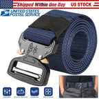 Men Military Belt Adjustable Tactical Belt Combat Waistband w/Metal Buckle Nylon Training Belt
