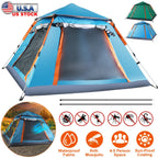 4-5 Person Camping Tent Outdoor Foldable Waterproof Tent with 2 Mosquito Nets Windows Carrying Bag for Hiking Climbing Adventure Fishing