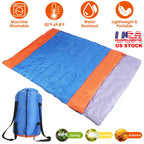 3 People Sleeping Bag for Adult Kids Lightweight Water Resistant Camping Cotton Liner Cold Warm Weather Indoor Outdoor Use 3 Season with Sack for Spri