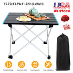 Folding Camping Table Aluminum Alloy Portable Desk Collapsible Outdoor Lightweight Picnic Table w/ Carry Bag For Camping Beach Backpacking Fishing Tra
