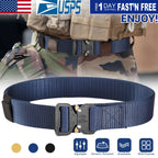 Men Military Belt Adjustable Tactical Belt Combat Waistband w/Metal Buckle Nylon Training Belt