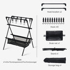 Outdoor camping folding shelf camping car drying rack drying net drying rack storage rack