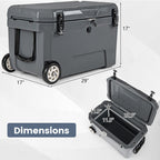 52 Quart Portable Hard Cooler with 6-Day Ice Retention and Wheels