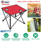 2Pcs Foldable Camping Table Portable Picnic Table Lightweight Travel Desk with 2 Cup Holders/Table Carrying Bag