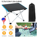 Folding Camping Table Aluminum Alloy Portable Desk Collapsible Outdoor Lightweight Picnic Table w/ Carry Bag For Camping Beach Backpacking Fishing Tra