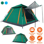 4-5 Person Camping Tent Outdoor Foldable Waterproof Tent with 2 Mosquito Nets Windows Carrying Bag for Hiking Climbing Adventure Fishing