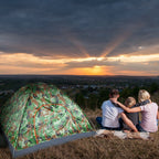 4 Persons Camping Waterproof Tent Pop Up Tent Instant Setup Tent w/2 Mosquito Net Doors Carrying Bag Folding 4 Seasons for Hiking Climbing Adventure F