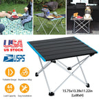 Folding Camping Table Aluminum Alloy Portable Desk Collapsible Outdoor Lightweight Picnic Table w/ Carry Bag For Camping Beach Backpacking Fishing Tra
