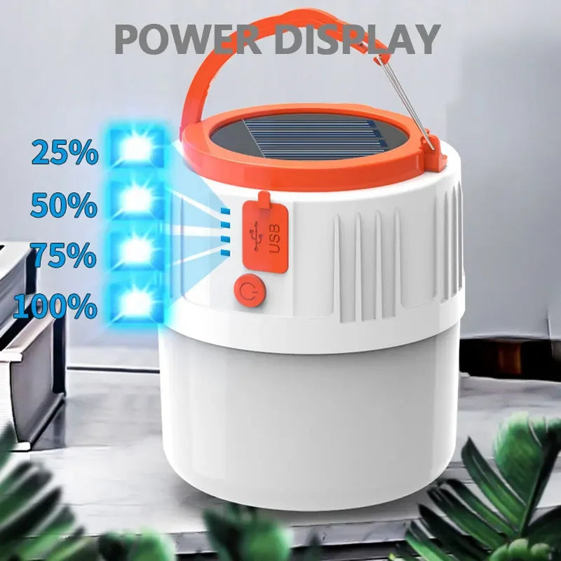 LED Solar Charging Light Energy-saving USB 24Lamp Bead Bulb Night Market Lamp Mobile Outdoor Camping Power Outage Emergency Lamp