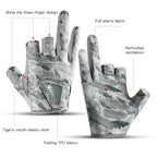 Outdoor fishing equipment - thin comfortable breathable leak proof 3-finger lure fishing gloves