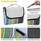 60" x 78" Waterproof Picnic Blanket Handy Mat with Strap Foldable Camping Rug for Camping Hiking Grass Travelling