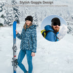 Unisex Knit Beanie Hat with Goggle Chunky Winter Warm Hat Skull Cap 4 Colors