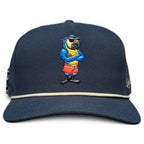 Parrot Patrol Golf Hat | Snapback Cap | Built-in Magnetic Ball Marker Holder + Marker Included | Adjustable Steel Blue Parrot
