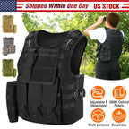 Adults Tactical Vest Military Airsoft Paintball Vest Camouflage Combat Vest for Hunting Army Fans CS War Game