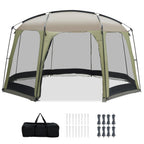 6-8 Person Netted Canopy Tent with Zippered Door