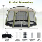 6-8 Person Netted Canopy Tent with Zippered Door