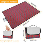 60" x 78" Waterproof Picnic Blanket Handy Mat with Strap Foldable Camping Rug for Camping Hiking Grass Travelling